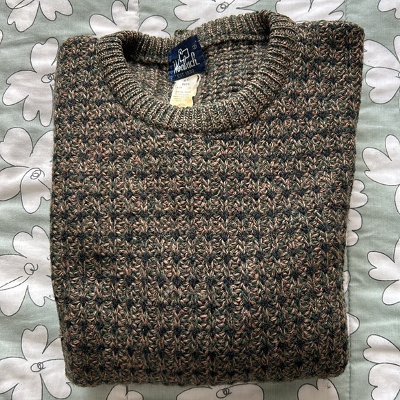 Vintage Woolrich Wool Green/Brown Geometric Sweater Crewneck Fisherman XL - Picture 8 of 11